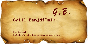 Grill Benjámin névjegykártya