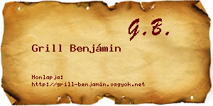Grill Benjámin névjegykártya