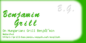 benjamin grill business card